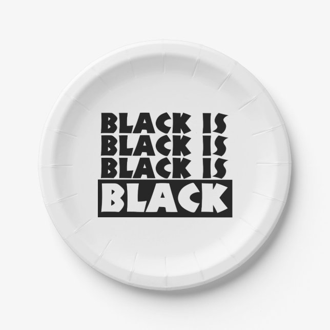 Plato De Papel El negro es negro (Anverso)