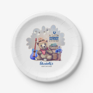 Plato De Papel El niño de la vaca oso de Baby Shower tema del paí