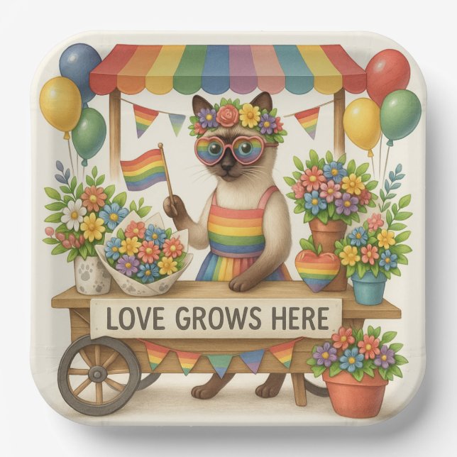 Plato De Papel El orgullo del gato provoca el orgullo LGBTQ inspi (Anverso)