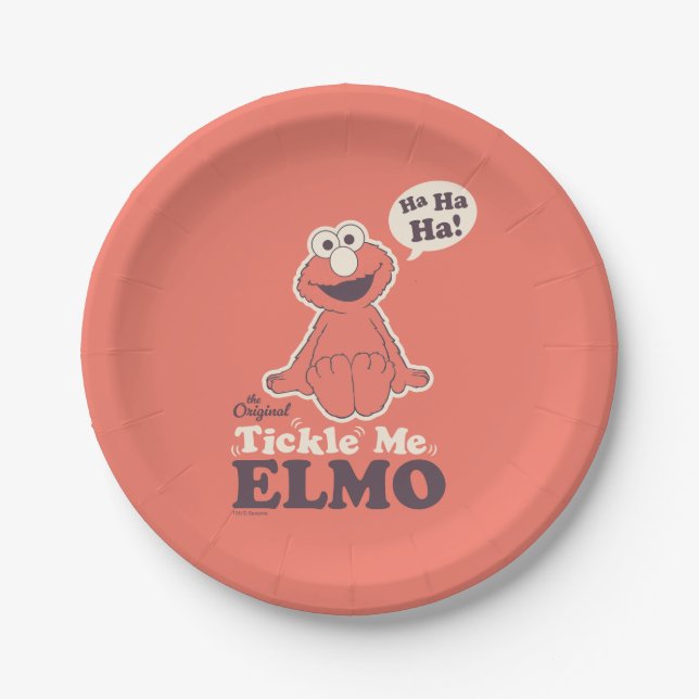 Plato De Papel El Original Tickle Me Elmo (Anverso)