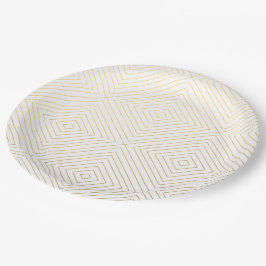 Plato De Papel El oro geométrico moderno ajusta el modelo en el