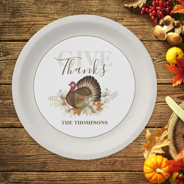 Plato De Papel El otoño ruso del día de gracias Turquía (Subido por el creador)