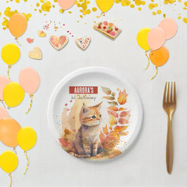 Plato De Papel El otoño vibes el gato - Fiesta de cumpleaños -
