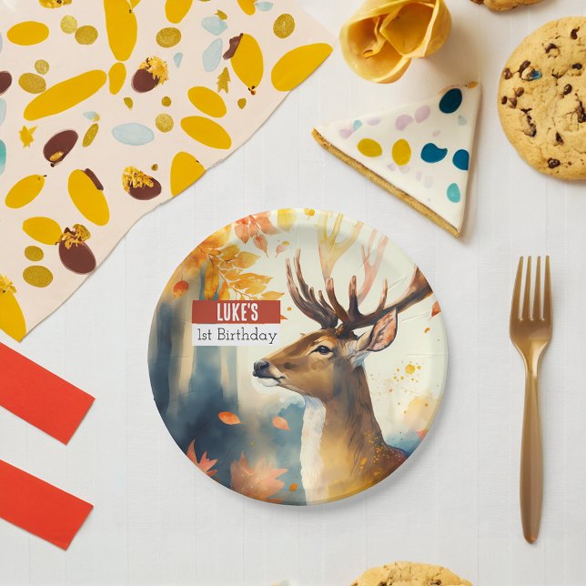 Plato De Papel El otoño vibes venado - Fiesta de cumpleaños - (Subido por el creador)