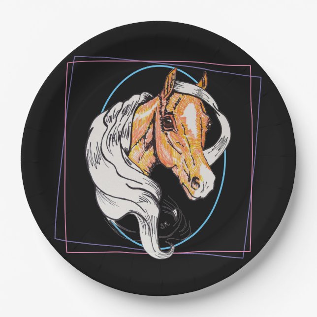 Plato De Papel El Palomino (negro) (Anverso)