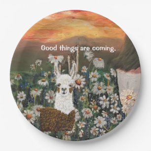 Plato De Papel El papel llama en las margaritas