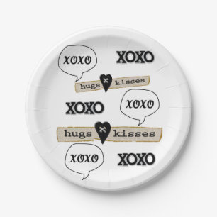 Plato De Papel El papel Plates Red Hearts Love Xoxo