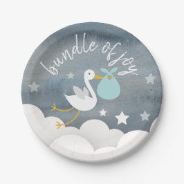 Plato De Papel El paquete azul de la cigüeña protagoniza la