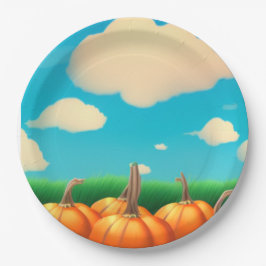 Plato De Papel El parche de calabaza