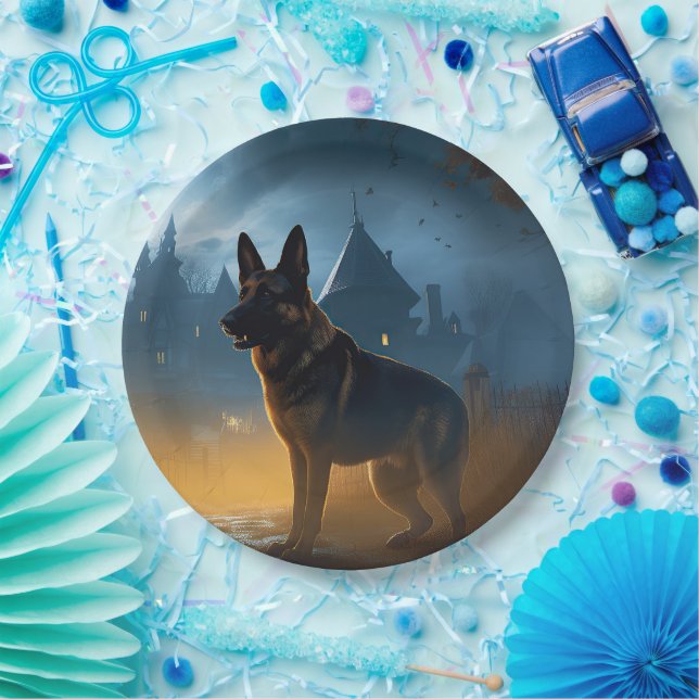 Plato De Papel El pastor alemán Halloween Scary (Fiesta)