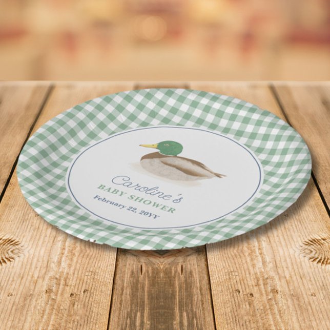 Plato De Papel El pato mallard Duckling Country Hunting Baby Show (Subido por el creador)