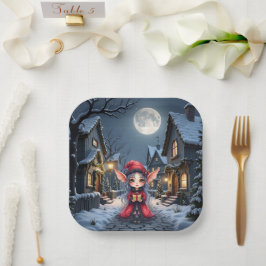 Plato De Papel El pequeño mensajero de Navidad.