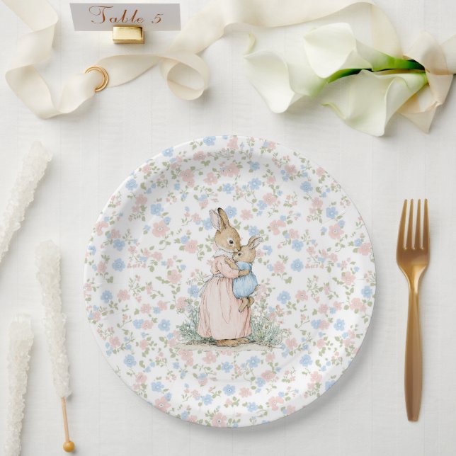 Plato De Papel El pequeño Peter Rabbit y mamá (Boda)