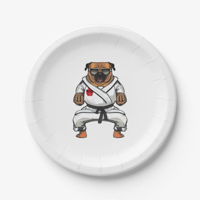 Plato De Papel El perro conoce a Karate (Anverso)