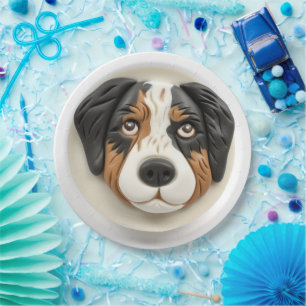 Plato De Papel El perro pastor australiano inspirado en 3D