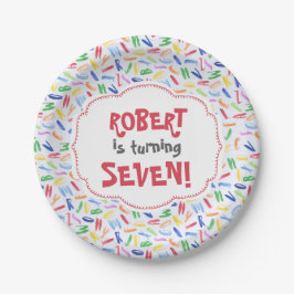 Plato De Papel El personalizado del alfabeto de la acuarela