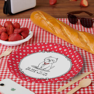 Plato De Papel El podrido y malcriado Westie West Highland White