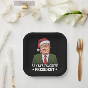 Plato De Papel El presidente favorito de Santa divertido Trump Na