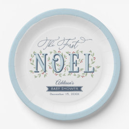 Plato De Papel El primer Baby Shower de Navidades Noel