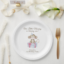 Plato De Papel El primer cumpleaños de nuestro pequeño mono