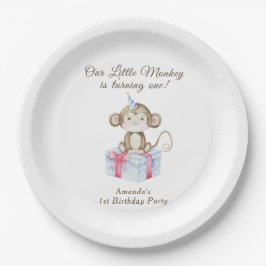 Plato De Papel El primer cumpleaños de nuestro pequeño mono 