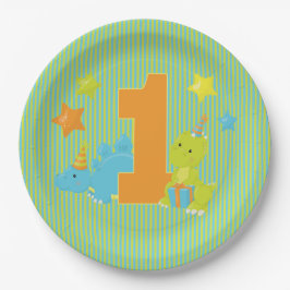 Plato De Papel El primer cumpleaños del bebé - fiesta del