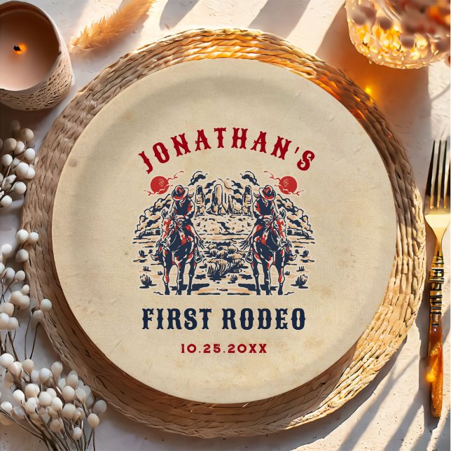 Plato De Papel El primer rodeo del primer cumpleaños del desierto (Subido por el creador)