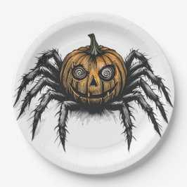 Plato De Papel El rastreador con cabeza de calabaza