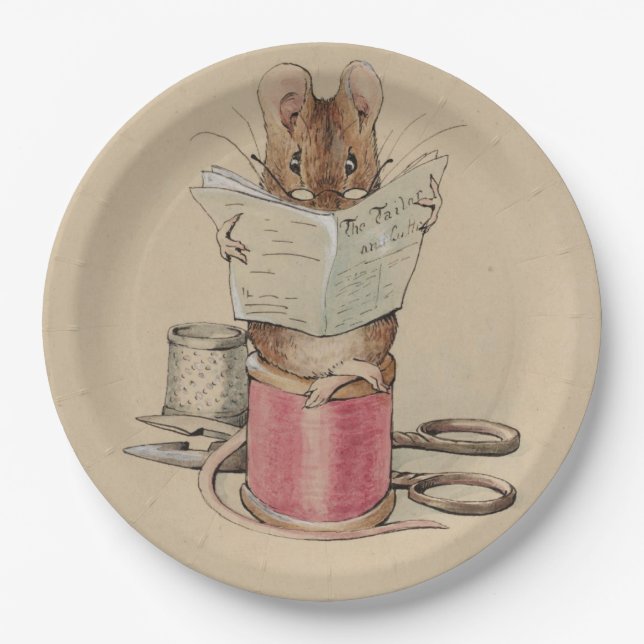 Plato De Papel El ratón sastre (por Beatrix Potter) (Anverso)