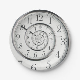 Plato De Papel El reloj original del extracto del tiempo