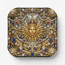 Plato De Papel El Rey Sol Versalles francés ornamentado