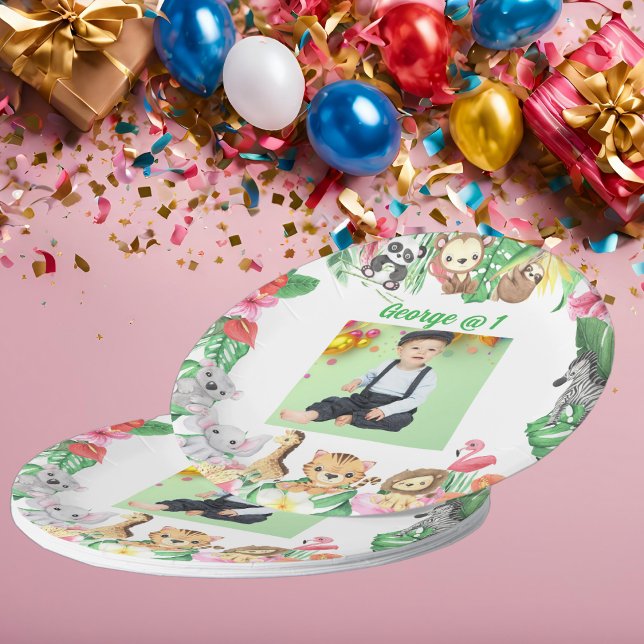 Plato De Papel El Safari salvaje de una selva tema Fiesta de cump (Subido por el creador)