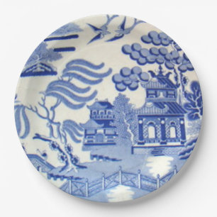 Plato De Papel ¡El sauce azul irrompible platea 9 pulgadas de