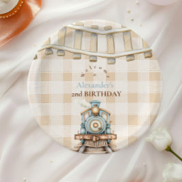 Plato De Papel El segundo cumpleaños del tren Choo Choo