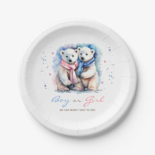 Plato De Papel El sexo del oso del bebé revela la caída del Chica