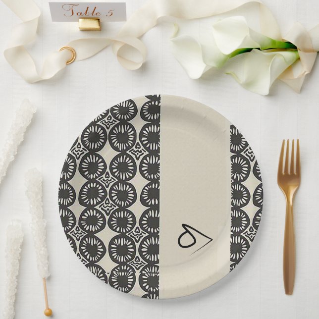 Plato De Papel El sofisticado Caribe africano de lujo (Boda)