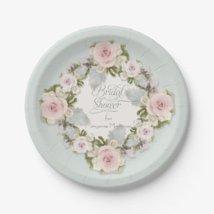 Plato De Papel El Succulent rosado bonito de los rosas w de Rubor