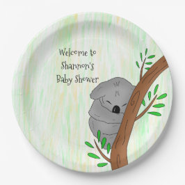 Plato De Papel El sueño personalizado de Koala tiene Baby Shower 