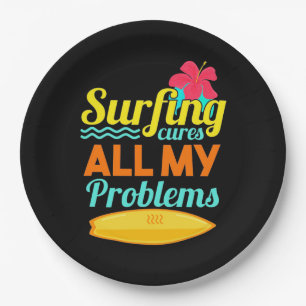 Plato De Papel El Surfing Es Todos Mis Problemas