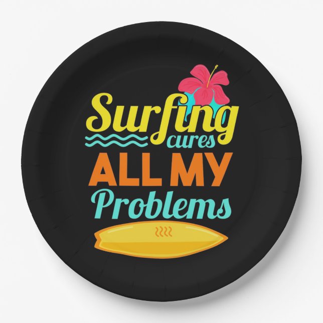 Plato De Papel El Surfing Es Todos Mis Problemas (Anverso)