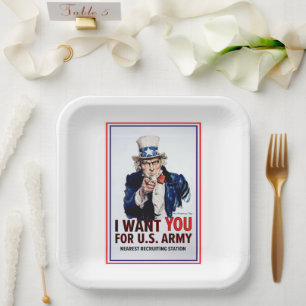 Plato De Papel El Tío Sam Te Quiere.