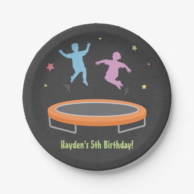 Plato De Papel El trampolín de la despedida embroma fuentes de la (Anverso)