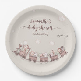 Plato De Papel El tren de los animales de Safari