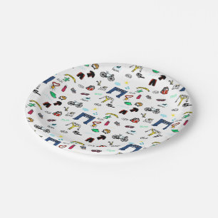 Plato De Papel El Triathlon Doodles las placas de papel