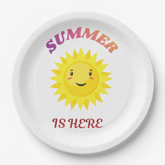 Plato De Papel El verano ha llegado (Anverso)