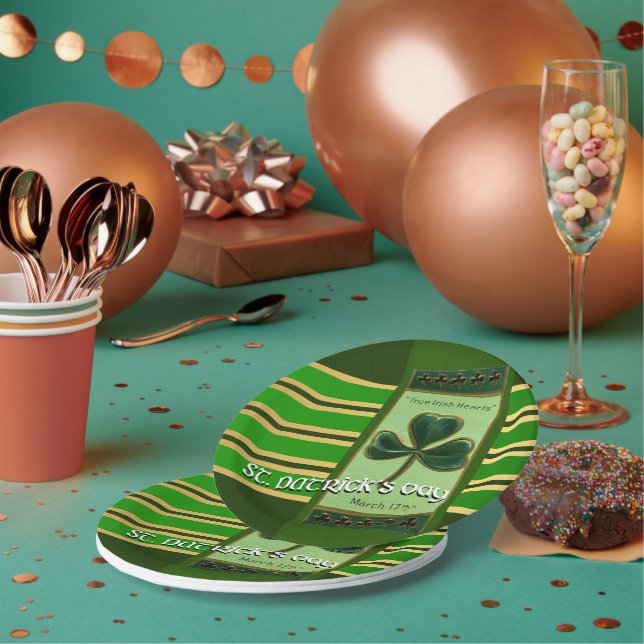 Plato De Papel El verdadero corazón irlandés St Patrick's Day PPP (Multi)