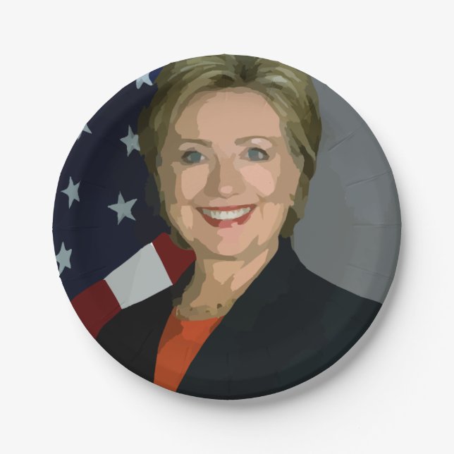 Plato De Papel Elección de Hillary Clinton 2016 Plates 7" (Anverso)