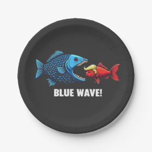 Plato De Papel Elección de peces Blue Wave Kamala Harris Walz