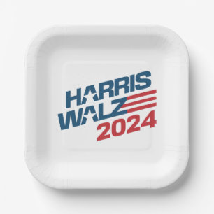 Plato De Papel Elecciones Harris Walz 2024