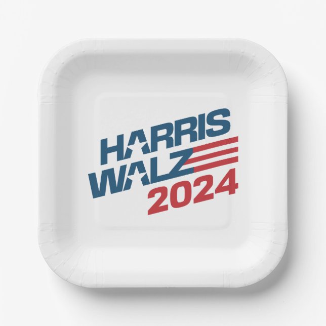 Plato De Papel Elecciones Harris Walz 2024 (Anverso)